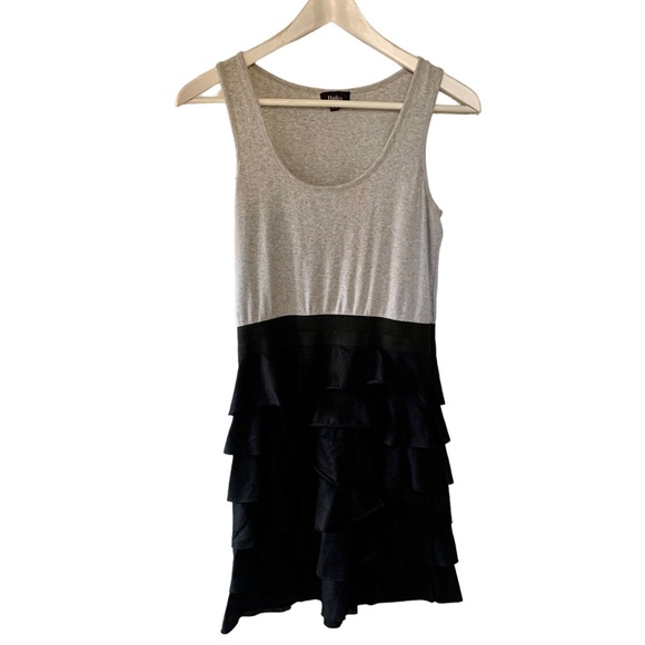 Haiku Dresses & Skirts - Haiku Edgy Modern Summer Dress Sleeveless Cotton Grey & Black Ruffle Size Medium